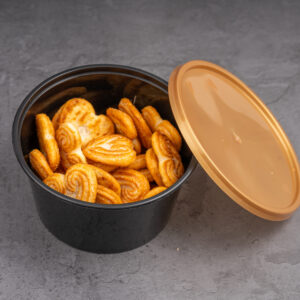 ⏳⌫✍️ CONTAINER-Ø-BLACK-ACE-500G-400ML-WITHGOLDENLID-50Sets-1-6-20