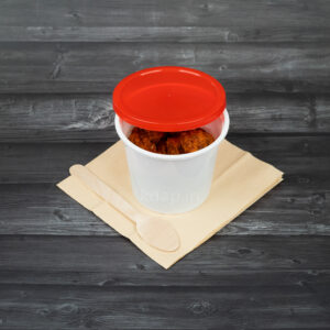 CONTAINER-ARHAM-TALL-MILKY-RED LID-400ML-50C-1-5-24